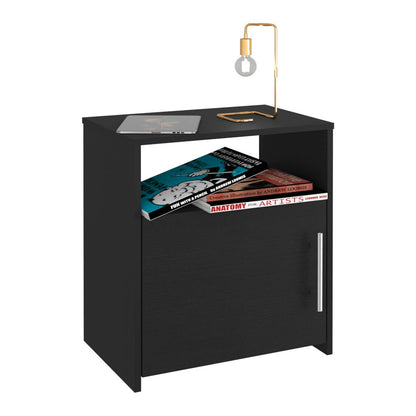 23" Black Wood Nightstand