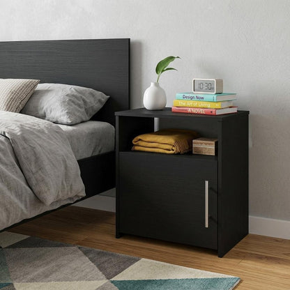 23" Black Wood Nightstand