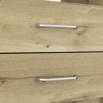 20" Oak Wood Two Drawer Nightstand