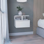12" White Wood One Drawer Floating Nightstand