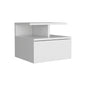 12" White Wood One Drawer Floating Nightstand