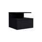 12" Black Wood One Drawer Floating Nightstand