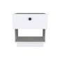 20" White Wood One Drawer Nightstand