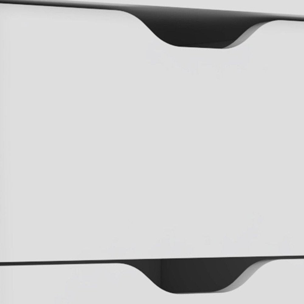 19" White Wood Two Drawer Nightstand