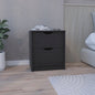 19" Black Wood Two Drawer Nightstand