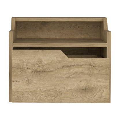 16" Beige Wood One Drawer Floating Nightstand