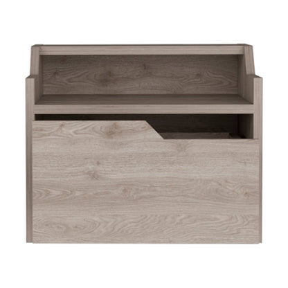 13" Gray Wood One Drawer Floating Nightstand