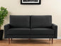 69" Black Velvet Sofa With Dark Brown Legs