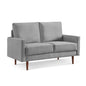 57" Gray And Dark Brown Velvet Loveseat