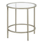22" Silver And Clear Glass And Steel Round End Table