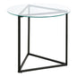 22" Black And Clear Glass And Steel Round End Table