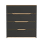 32" Natural And Black Four Drawer Dresser