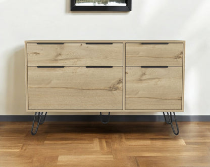 47" Natural Four Drawer Double Dresser