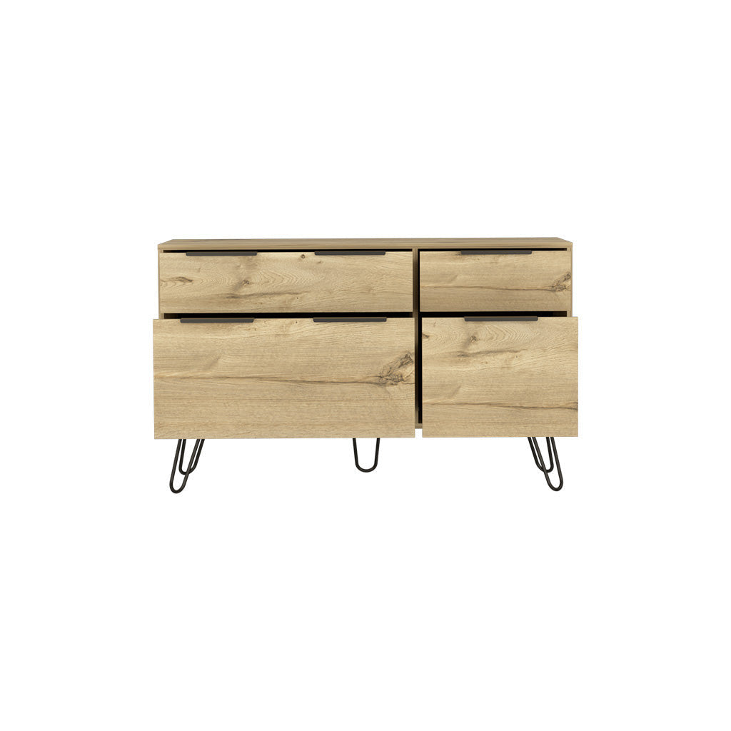 47" Natural Four Drawer Double Dresser