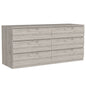 61" Light Gray Six Drawer Double Dresser