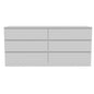 61" White Six Drawer Double Dresser
