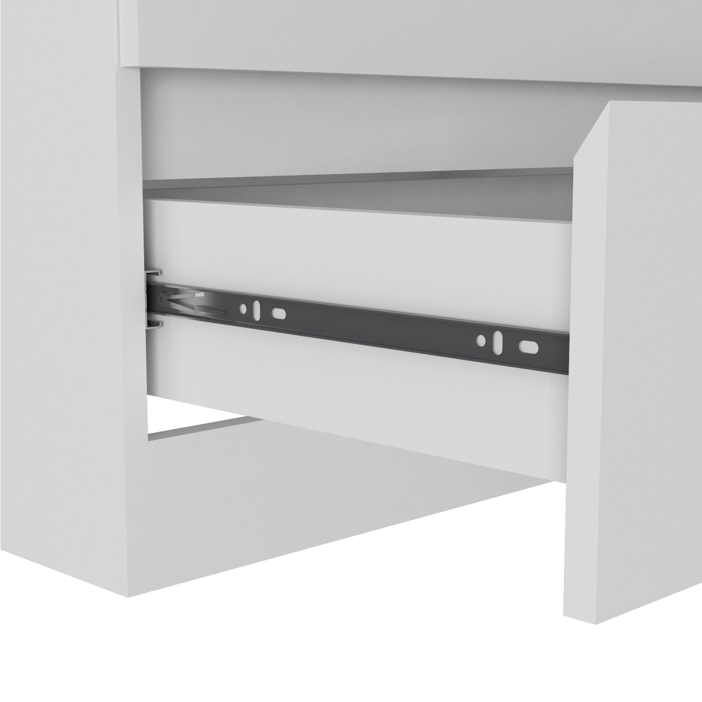 61" White Six Drawer Double Dresser