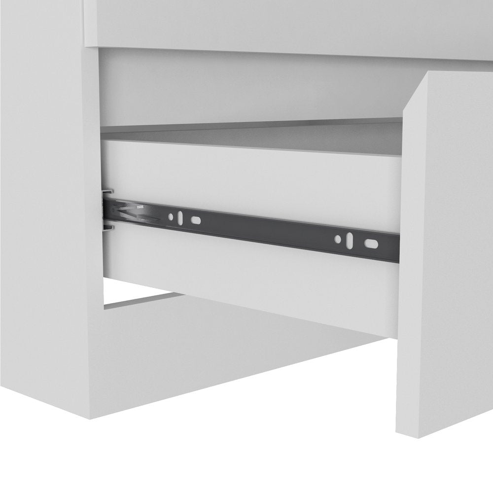 61" White Wood Six Drawer Double Dresser
