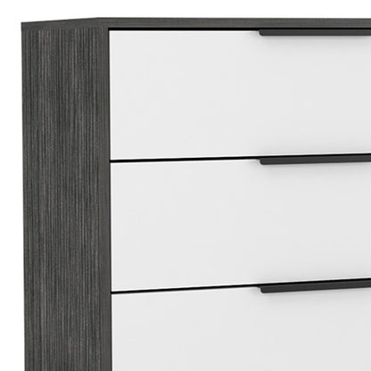 28" White And Gray Wood Three Drawer Dresser