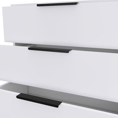 28" White Wood Three Drawer Dresser