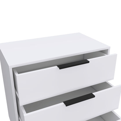 28" White Three Drawer Dresser