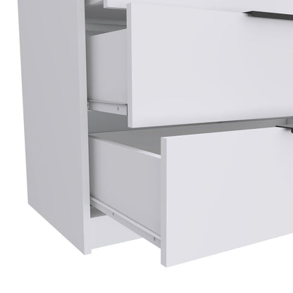 28" White Wood Three Drawer Dresser