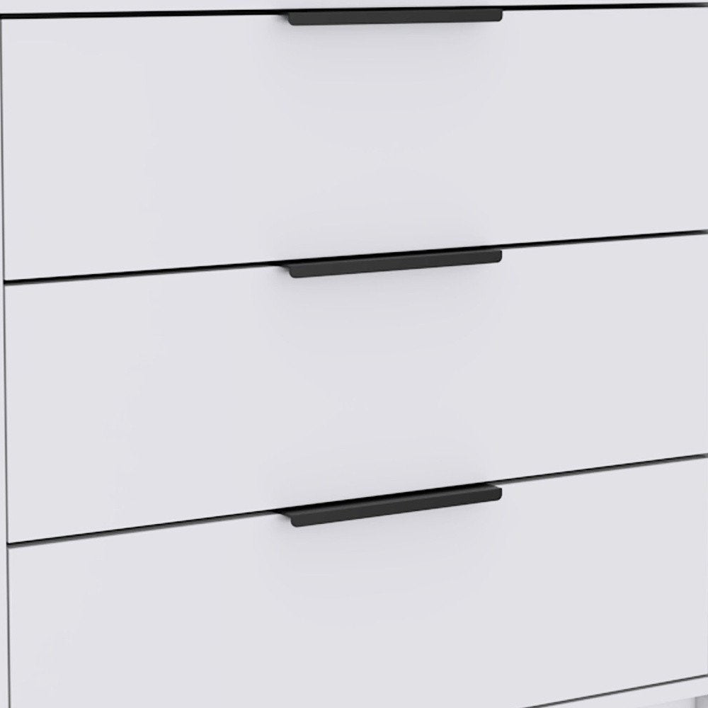 28" White Wood Three Drawer Dresser