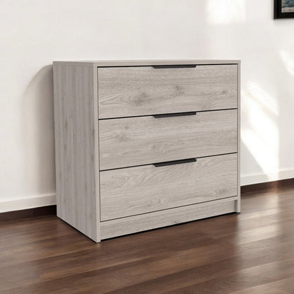 28" Light Gray Three Drawer Dresser