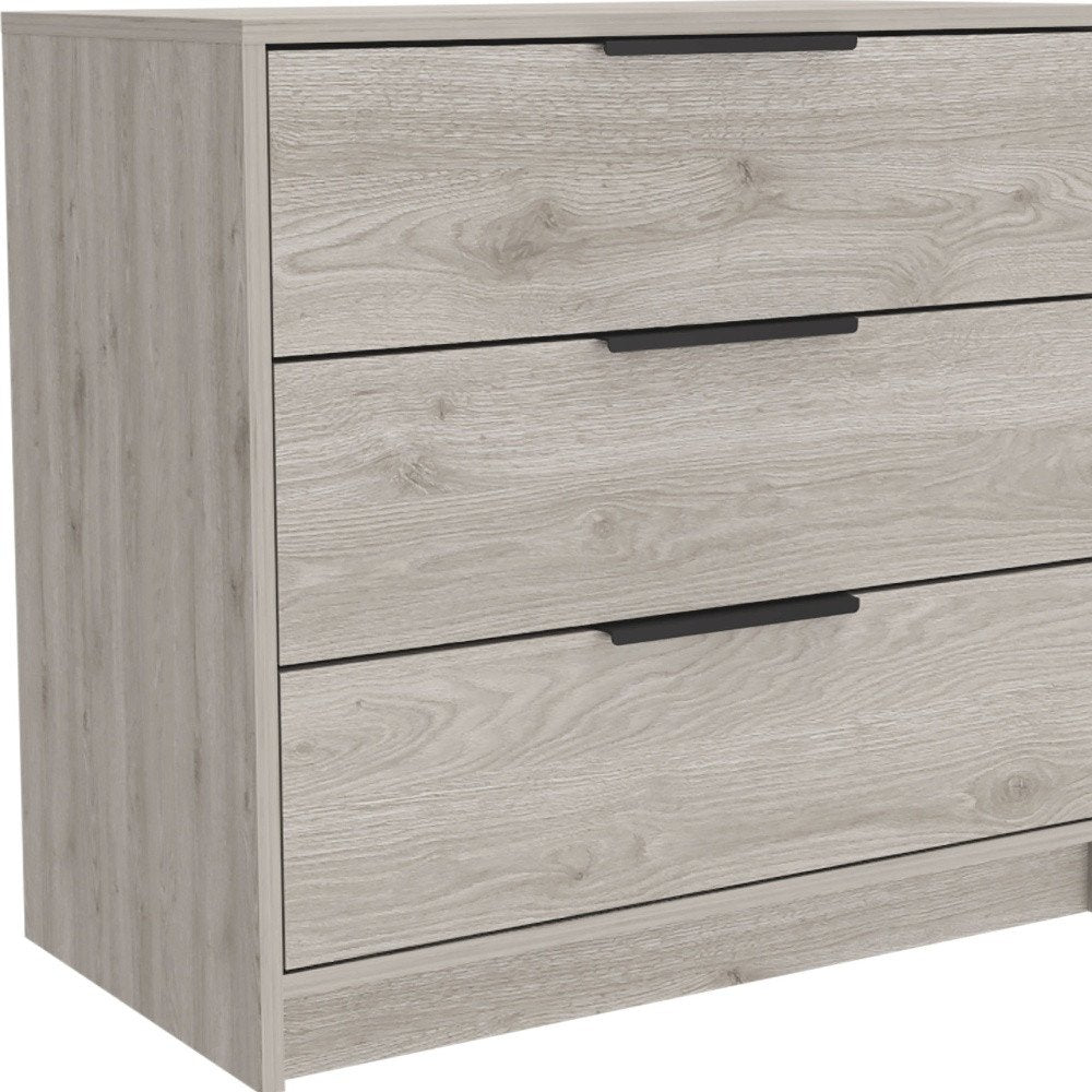 28" Light Gray Wood Three Drawer Dresser