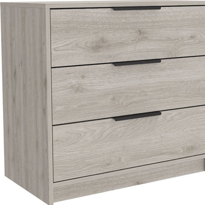 28" Light Gray Wood Three Drawer Dresser