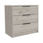 28" Light Gray Three Drawer Dresser