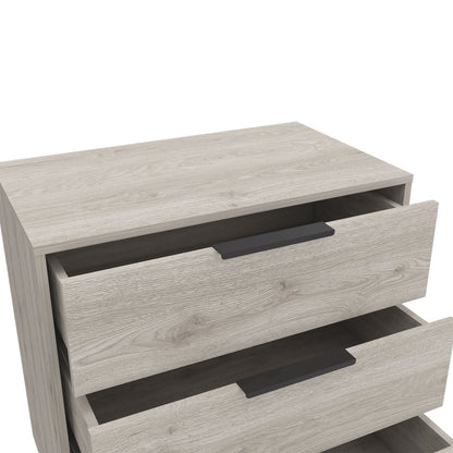 28" Light Gray Wood Three Drawer Dresser