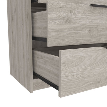 28" Light Gray Wood Three Drawer Dresser