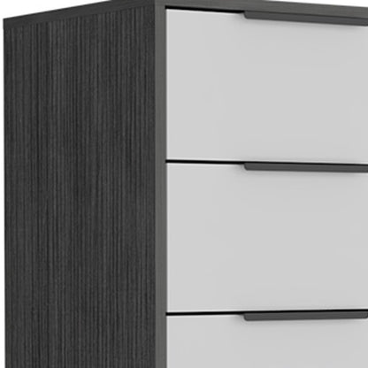 18" White and Gray Five Drawer Standard Chest