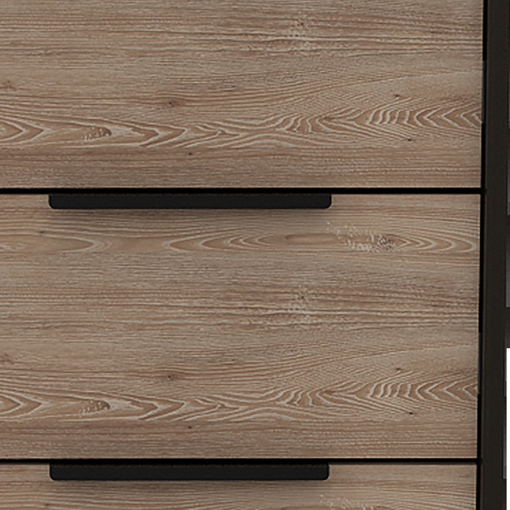 18" Black And Brown Wood Five Drawer Dresser