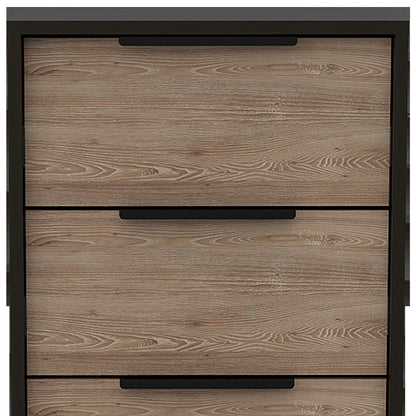 18" Brown and Black Five Drawer Standard Chest