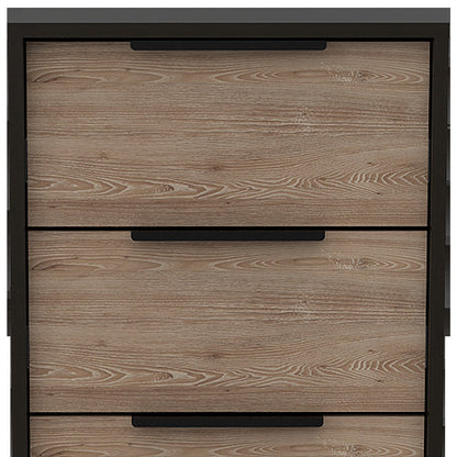 18" Black And Brown Wood Five Drawer Dresser