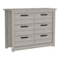 47" Light Gray Six Drawer Double Dresser