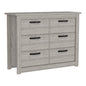 47" Light Gray Wood Six Drawer Double Dresser