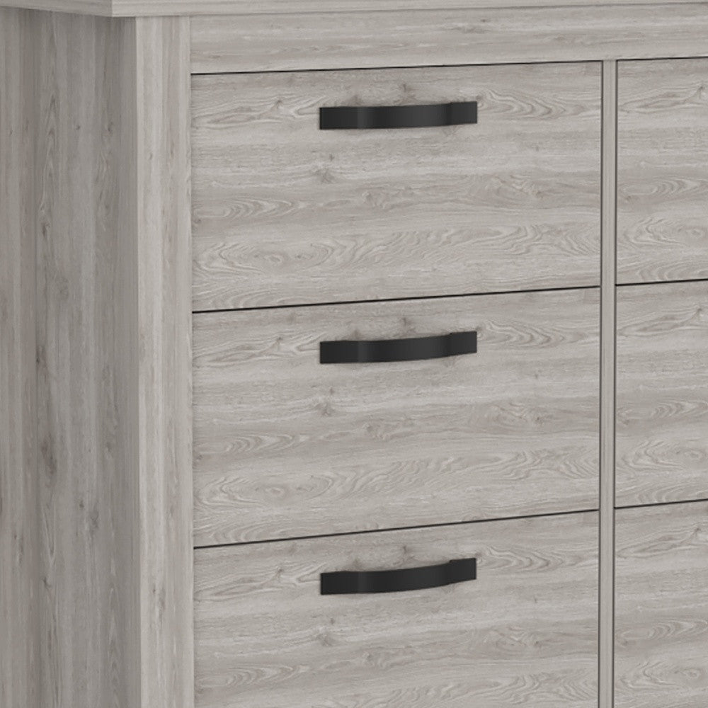 47" Light Gray Six Drawer Double Dresser