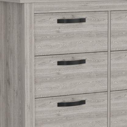 47" Light Gray Six Drawer Double Dresser