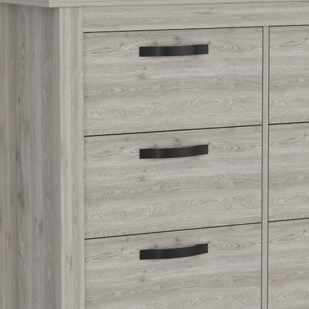 47" Light Gray Wood Six Drawer Double Dresser