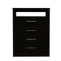 31" Black Four Drawer Dresser With Open Shelf