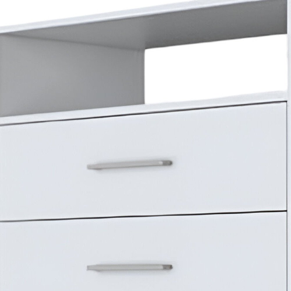 31" White Wood Four Drawer Dresser
