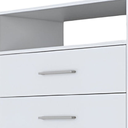 31" White Wood Four Drawer Dresser