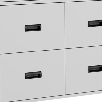 34" White Wood Five Drawer Dresser