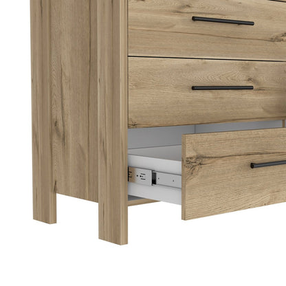 59" Natural Wood Six Drawer Double Dresser