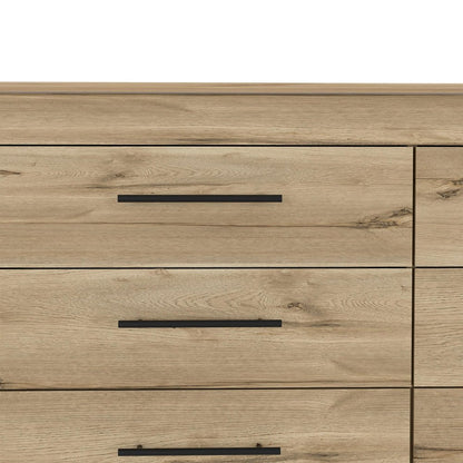 59" Natural Wood Six Drawer Double Dresser