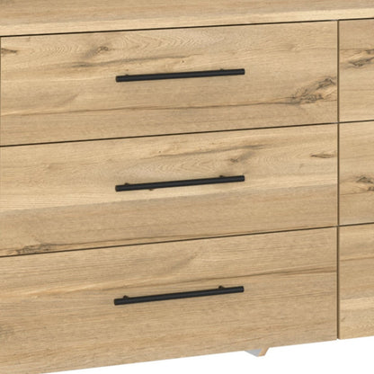 59" Natural Six Drawer Double Dresser