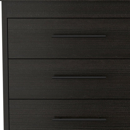 59" Black Six Drawer Double Dresser